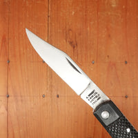 A Wright & Son Sheffield WW2 Issue Pattern 4 5/8" Clip Point Carbon Lockback Black Composite Handle
