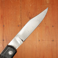 A Wright & Son Sheffield WW2 Issue Pattern 4 5/8" Clip Point Carbon Lockback Black Composite Handle