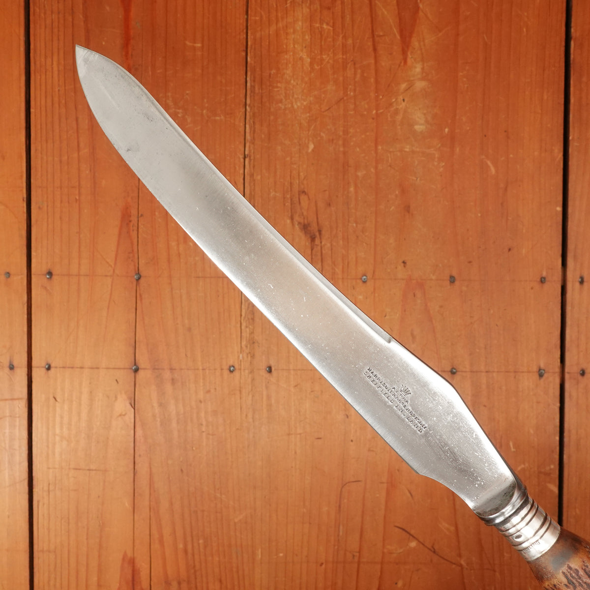 Harrison Bros & Howson Carving Set Carbon Steel Sterling Stag Sheffield 1849-1910ish