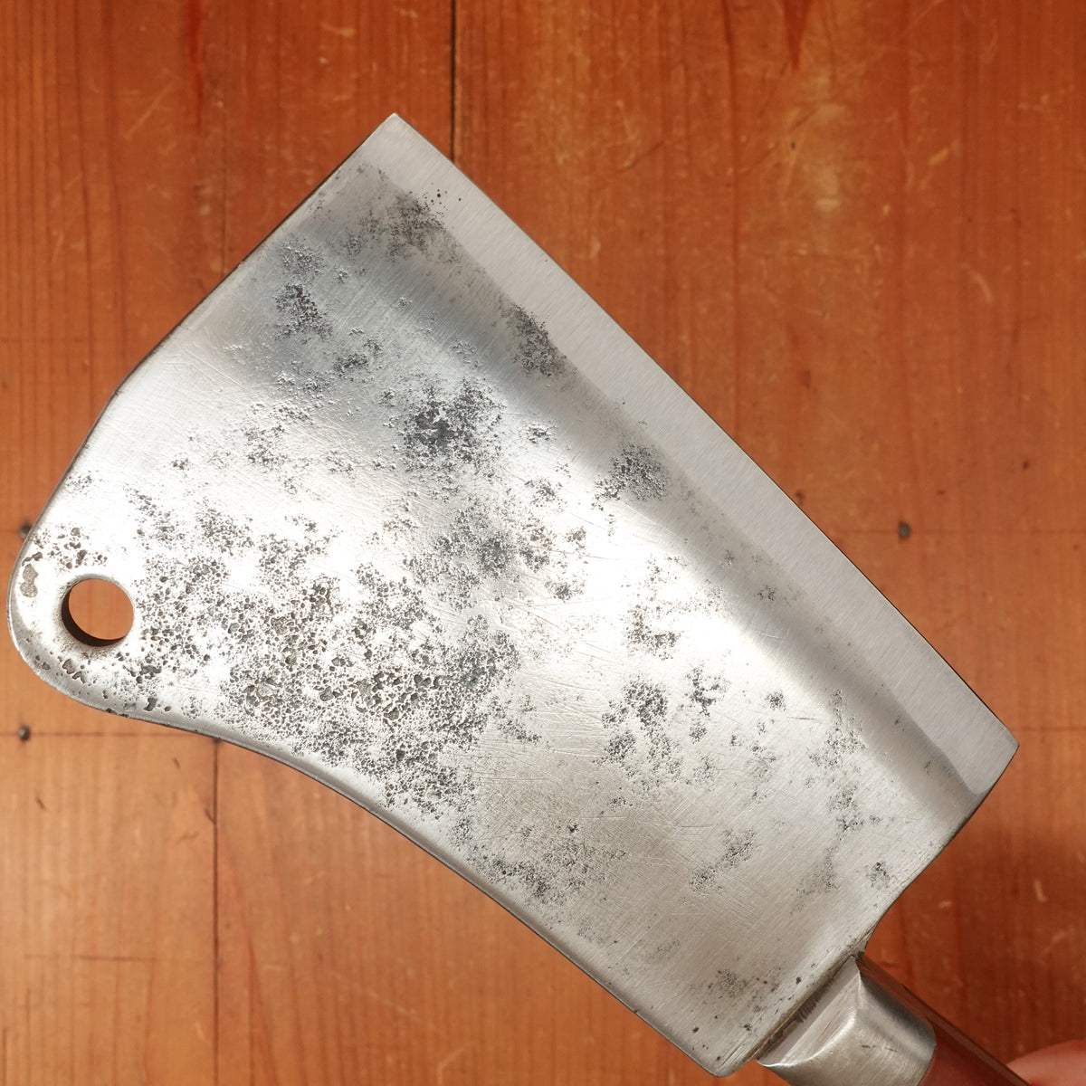 Theater Knife Style 5.25" Heavy Cleaver Carbon Steel Paper Micarta 1940s-60s
