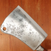 Theater Knife Style 5.25" Heavy Cleaver Carbon Steel Paper Micarta 1940s-60s