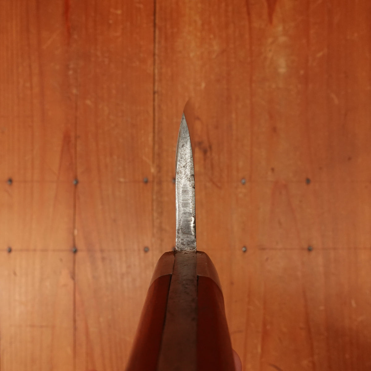 Theater Knife Style 5.25" Heavy Cleaver Carbon Steel Paper Micarta 1940s-60s