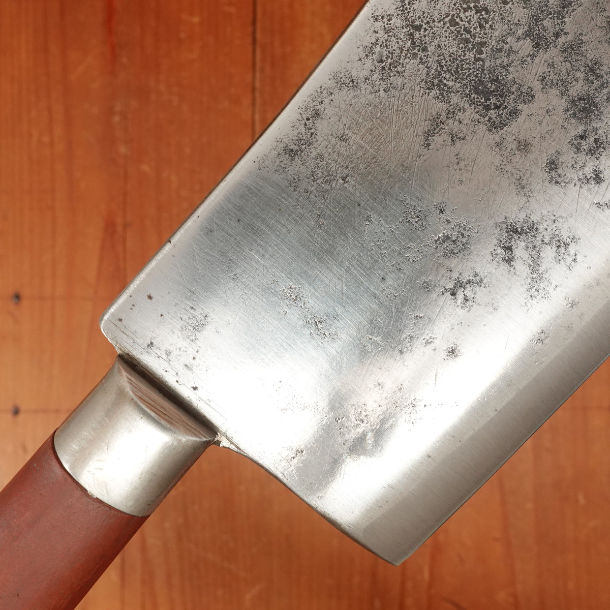 Theater Knife Style 5.25" Heavy Cleaver Carbon Steel Paper Micarta 1940s-60s