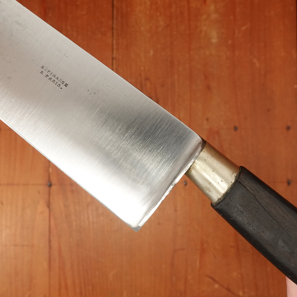 Espinasse a Paris 10" Chef Knife Nogent / Cuisine Massif Carbon Steel Nickel Ebony Paris or Thiers 1870s-1900