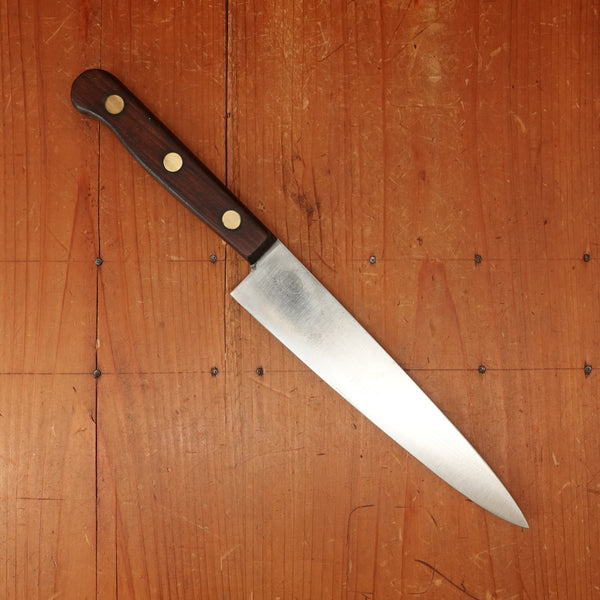 Cattaraugus Cutlery Co. 7.75" Chef Knife Carbon Steel Rosewood Brass USA 1920s-40s