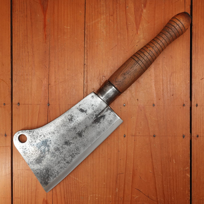Ajax 7.75" Cleaver Carbon Steel Turned Handle 1880s-1920s