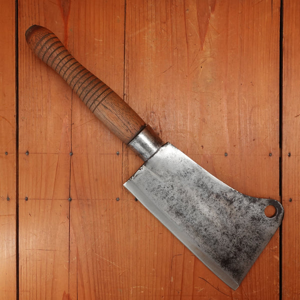 Ajax 7.75" Cleaver Carbon Steel Turned Handle 1880s-1920s