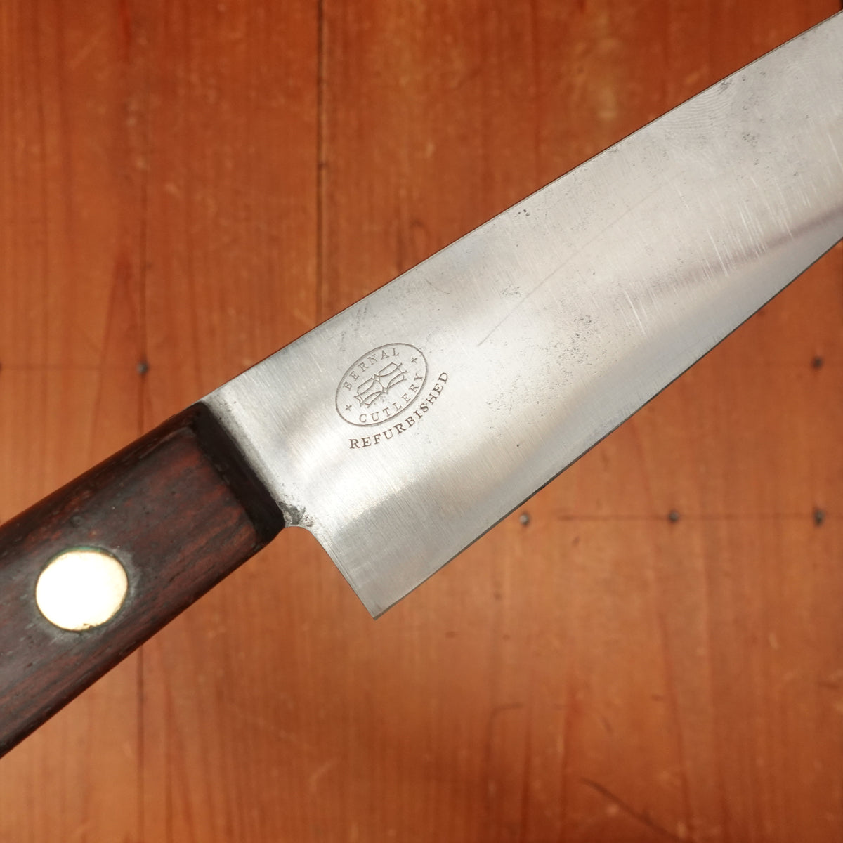 Cattaraugus Cutlery Co. 7.75" Chef Knife Carbon Steel Rosewood Brass USA 1920s-40s