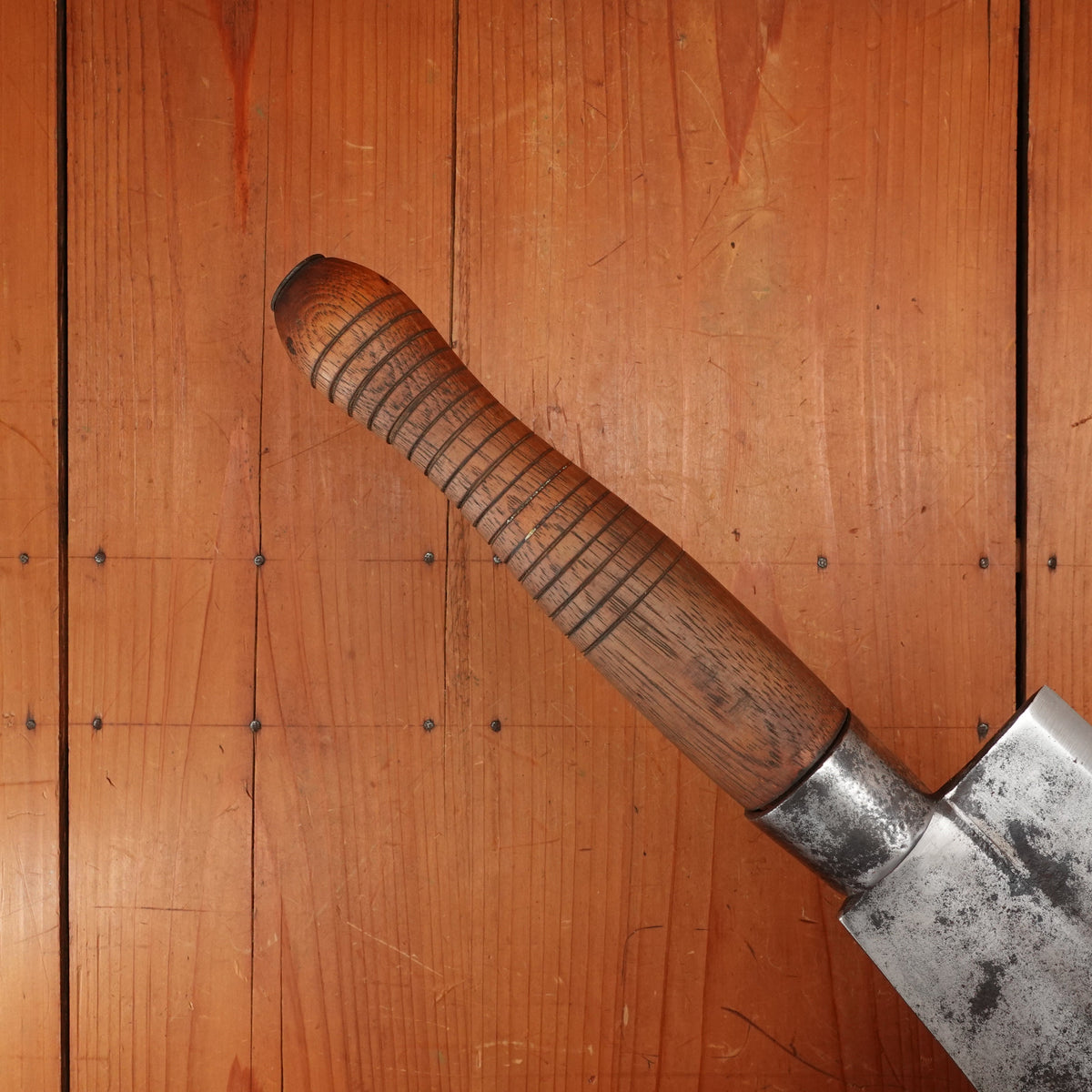 Ajax 7.75" Cleaver Carbon Steel Turned Handle 1880s-1920s