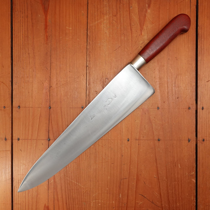Tichet 12.25" Chef Knife Carbon Steel Paris 1890s-1920s Bubinga Rehandle