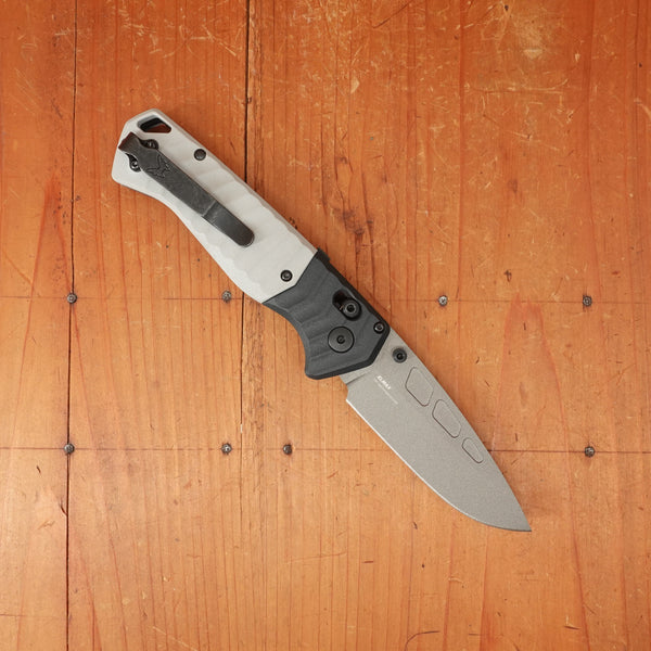 Benchmade 593GY-02 PSK Drop Point Elmax Powder Steel AXIS Assist Grivory® Tempest Gray/Storm Gray Handle