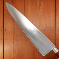 Tichet 12.25" Chef Knife Carbon Steel Paris 1890s-1920s Bubinga Rehandle