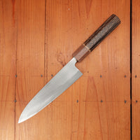 Nakaya Heiji 180mm Gyuto Swedish Semi-Stainless & Iron Burnt Chestnut & Walnut