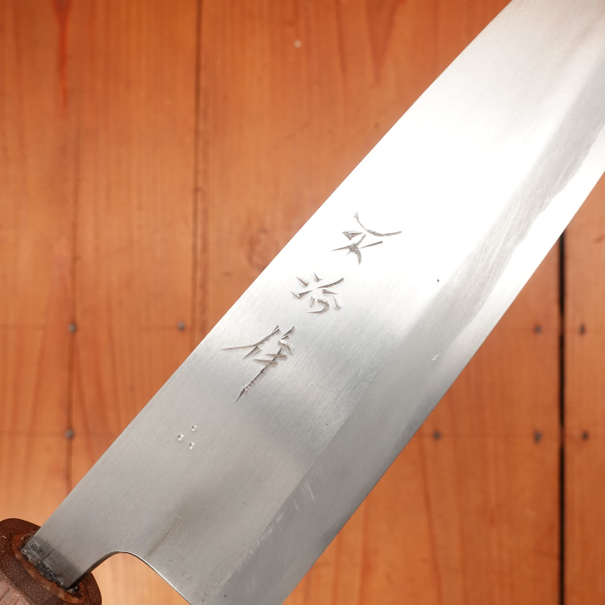 Nakaya Heiji 180mm Gyuto Swedish Semi-Stainless & Iron Burnt Chestnut & Walnut