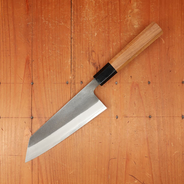 Yoshikane Hamono 165mm Bunka Iron Clad Shirogami 2 Kurouchi Nashiji Teak Handle