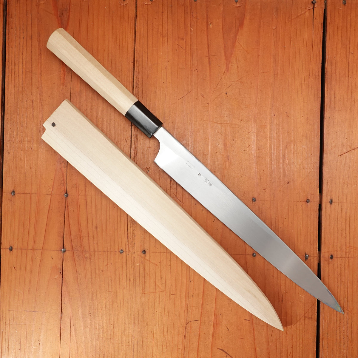 Sakai Kikumori Choyo 270mm Yanagi Shirogami 2 with Saya - LEFTY