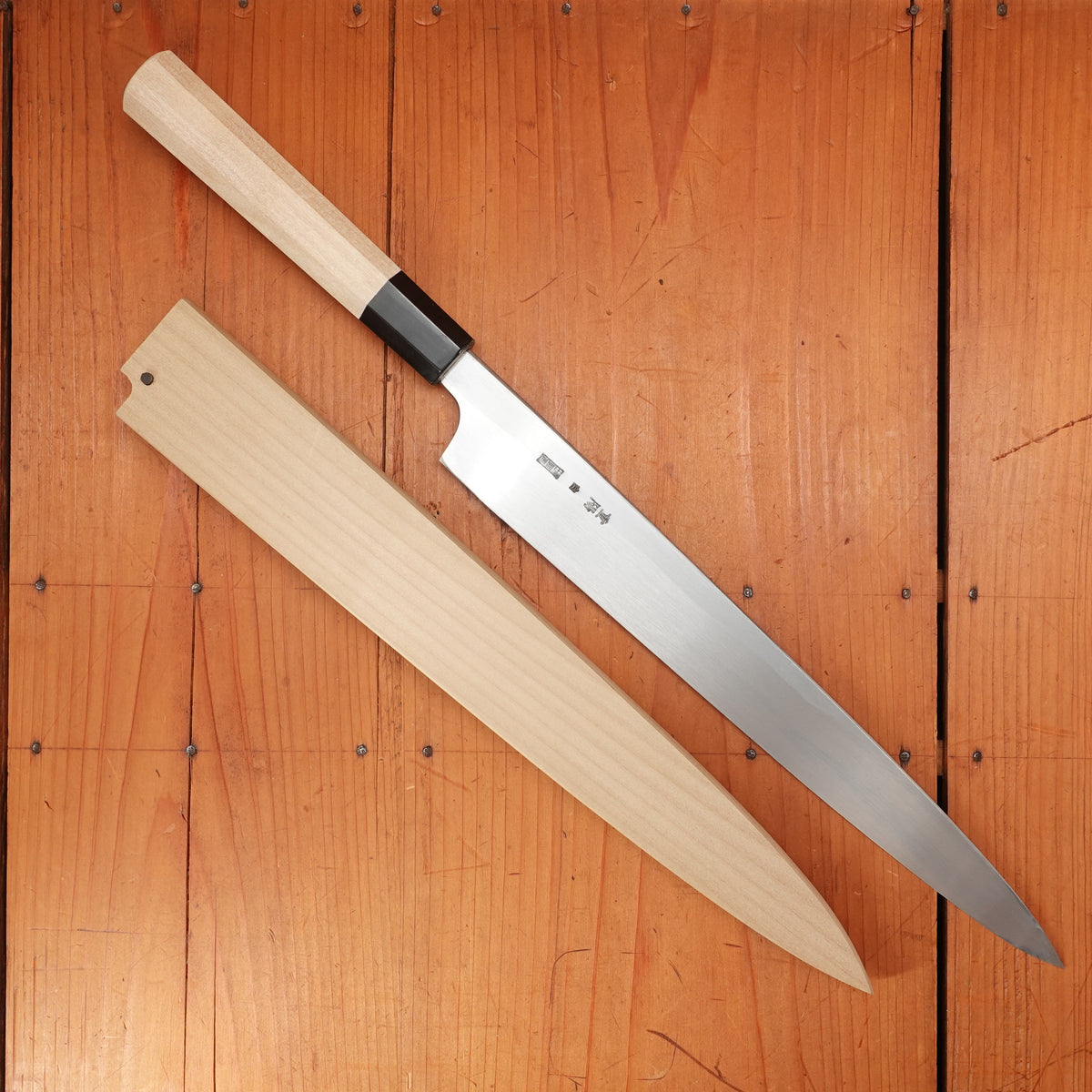 Sakai Kikumori Choyo 300mm Yanagi Shirogami 2 with Saya - LEFTY