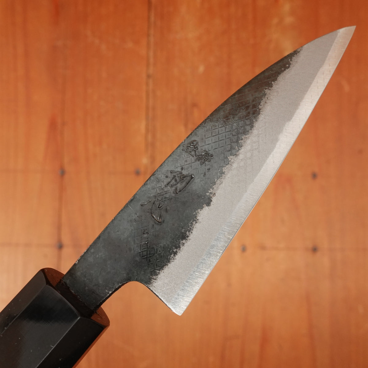 Hatsukokuro Sumi 80mm Petty Iron Clad Aogami 2 Kurouchi Wedge Handle