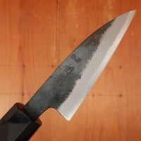 Hatsukokuro Sumi 80mm Petty Iron Clad Aogami 2 Kurouchi Wedge Handle