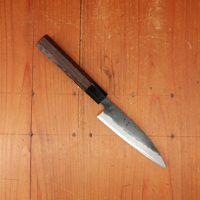 Hatsukokuro Sumi 120mm Petty Iron Clad Aogami 2 Kurouchi Wedge Handle
