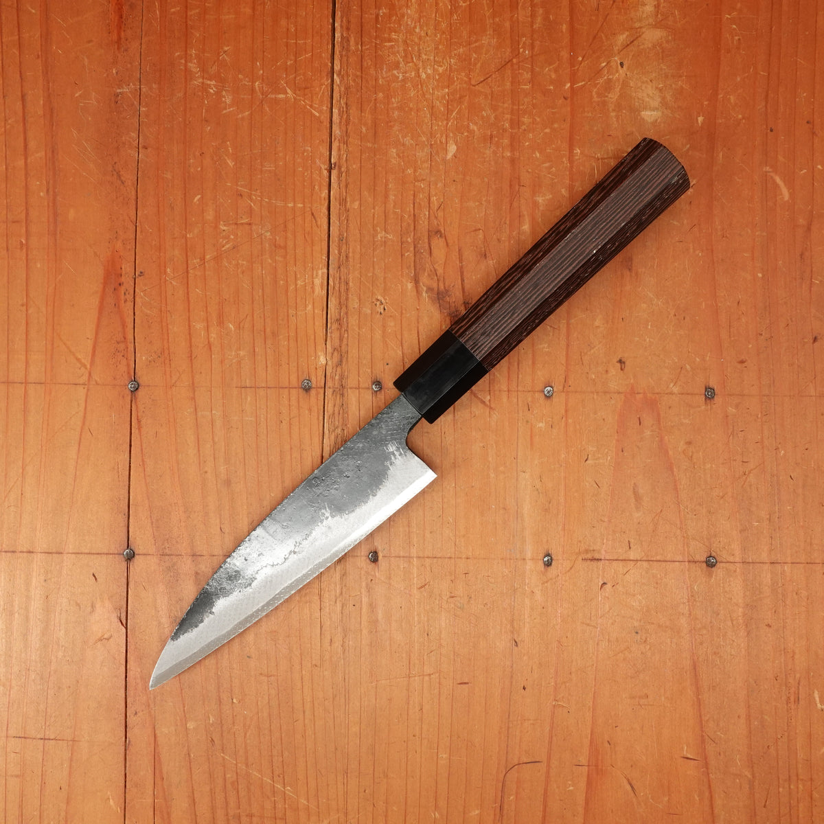 Hatsukokuro Sumi 120mm Petty Iron Clad Aogami 2 Kurouchi Wedge Handle