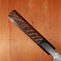 Hatsukokuro Sumi 165mm Santoku Iron Clad Aogami 2 Kurouchi Wedge Handle