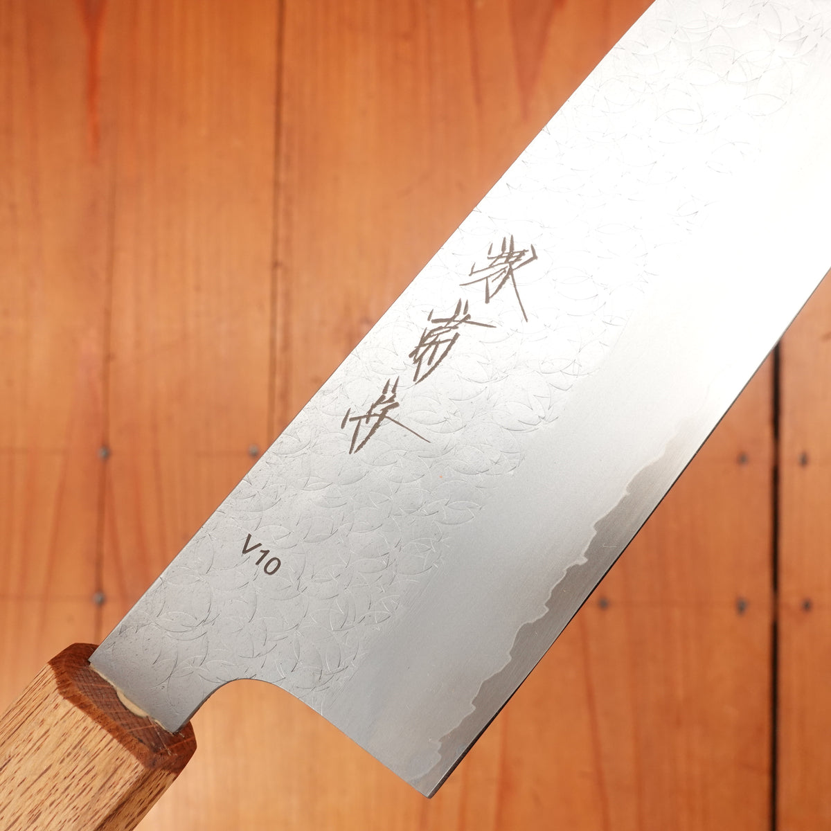 Sakai Kikumori 165mm Santoku VG10 Tsuchime Oakwood Handle