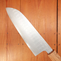 Sakai Kikumori 165mm Santoku VG10 Tsuchime Oakwood Handle