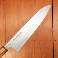 Sakai Kikumori 210mm Gyuto VG10 Tsuchime Oakwood Handle