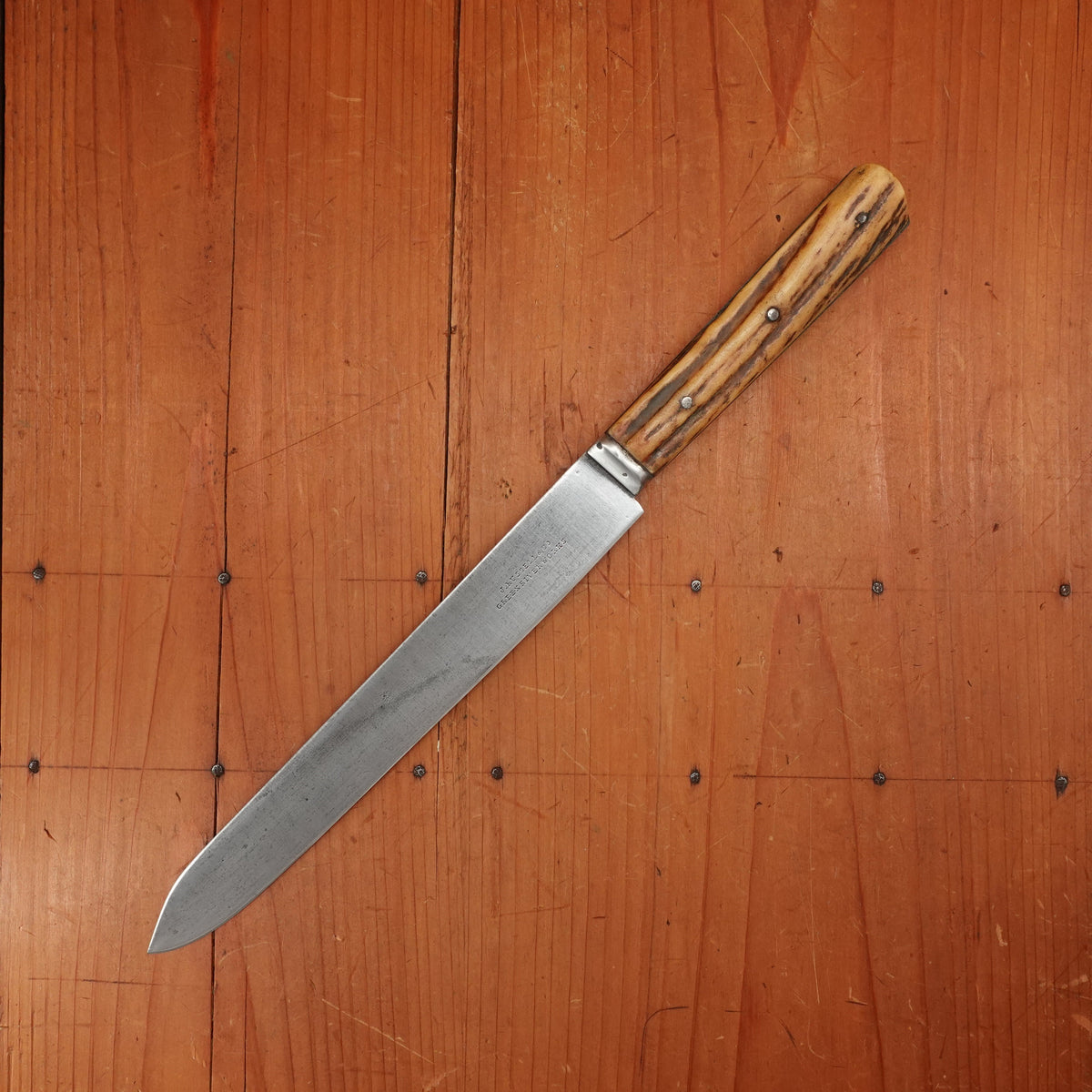 J Russell Green River Works 8" Carving Knife Hand Forged Carbon Steel & Stag ~1850s-1880s