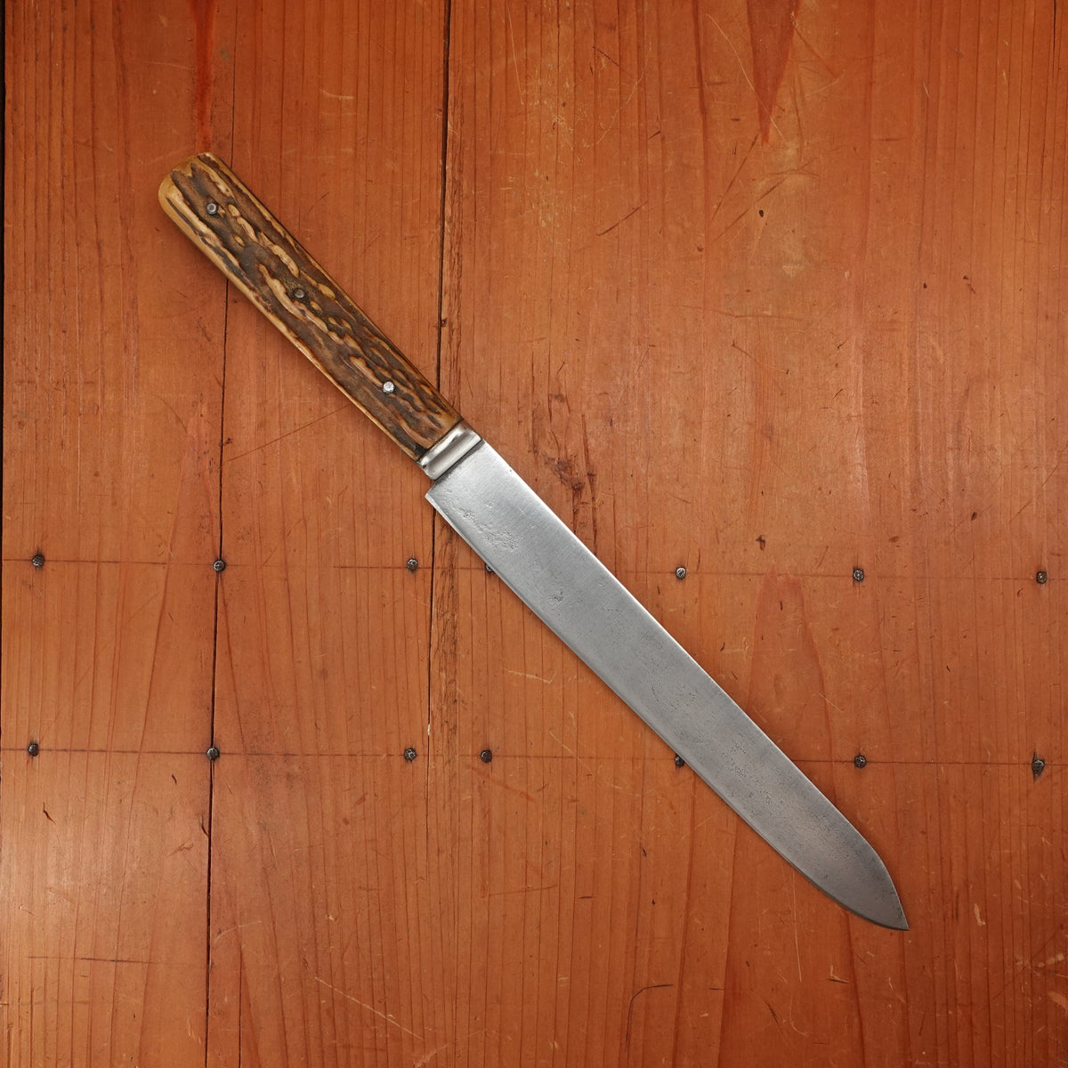 J Russell Green River Works 8" Carving Knife Hand Forged Carbon Steel & Stag ~1850s-1880s