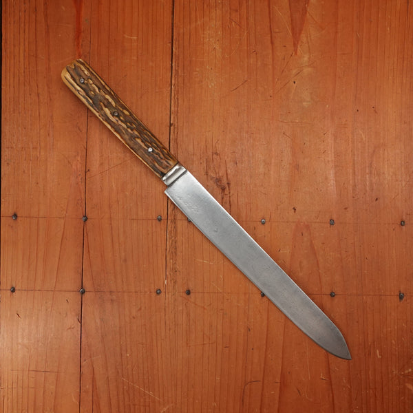 J Russell Green River Works 8" Carving Knife Hand Forged Carbon Steel & Stag ~1850s-1880