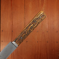 J Russell Green River Works 8" Carving Knife Hand Forged Carbon Steel & Stag ~1850s-1880s
