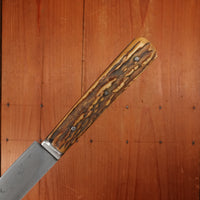 J Russell Green River Works 8" Carving Knife Hand Forged Carbon Steel & Stag ~1850s-1880