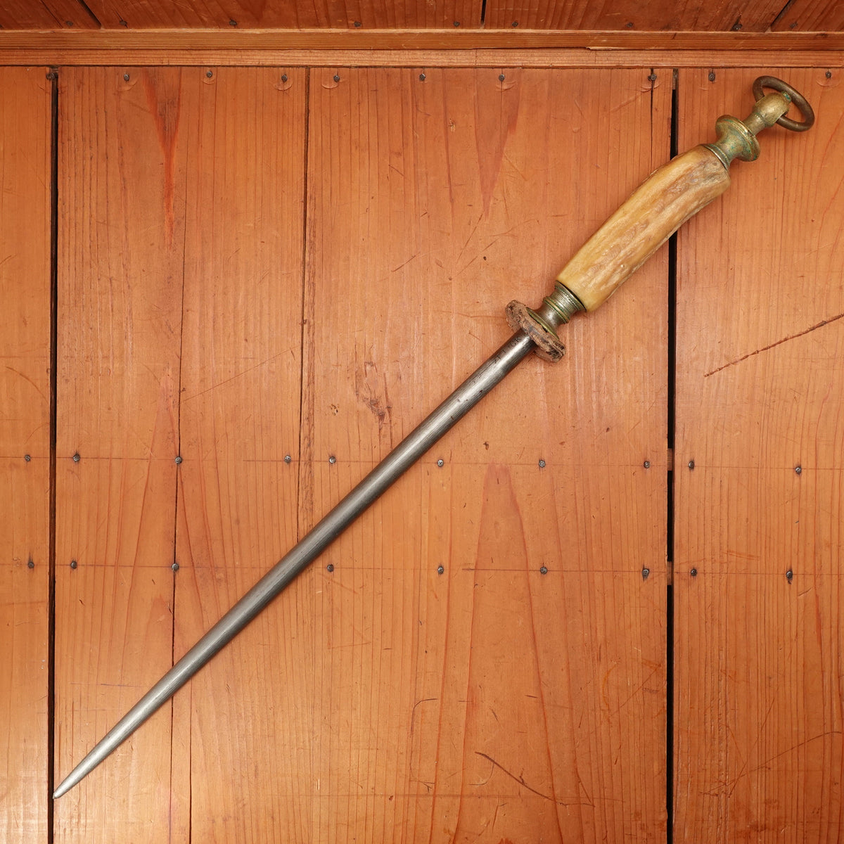 F DIck 14" Steel Fine Cut 3/8" Diameter Pre-War Stag