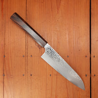 Hatsukokoro Hayabusa 180mm Santoku VG10 Tsuchime San Mai Ebony Handle