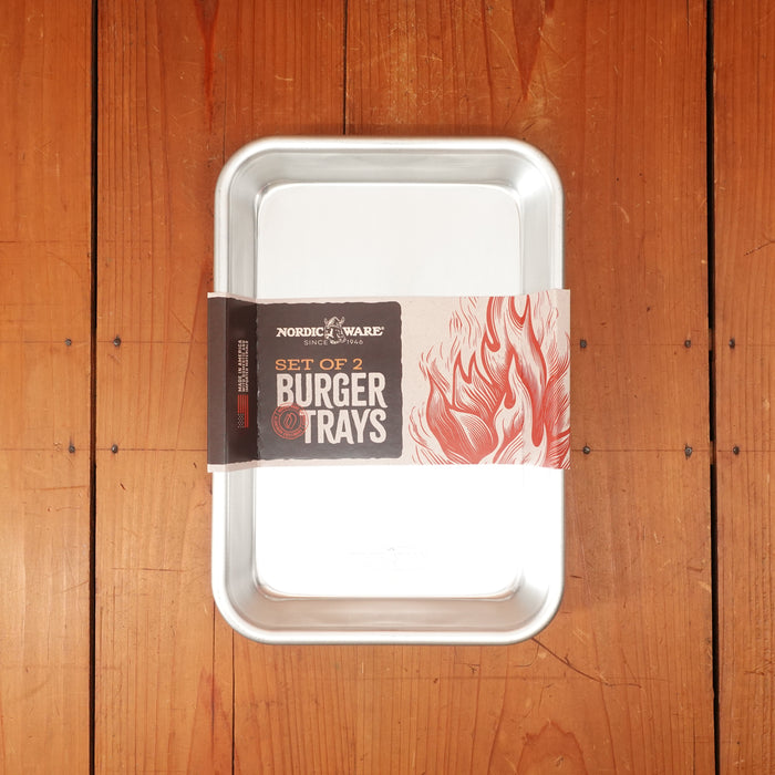 Nordic Ware Naturals Aluminum Personal Size Burger Grill/Prep Trays - 2 Pieces