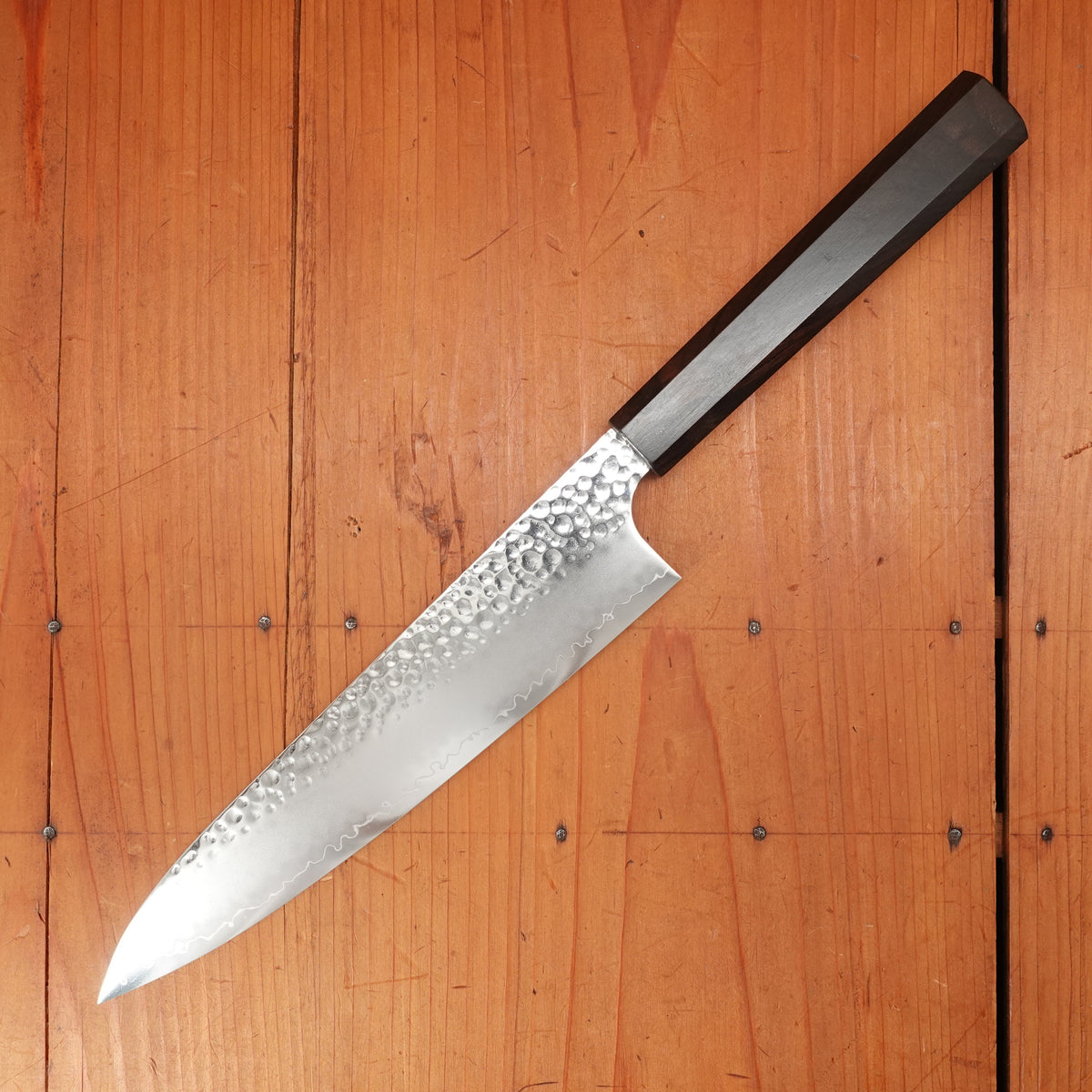 Hatsukokoro Hayabusa 210mm Gyuto VG10 Tsuchime San Mai Ebony Handle