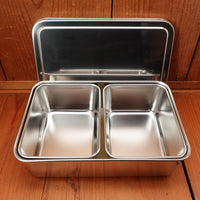 Mise En Place Stainless Steel Container with 2 Compartments and Lid