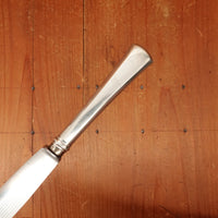 J.A. Henckels Dinner Knife and Fork Pair (One Pair 2pc) Stainless Blade Nickel Plated Carbon Fork Coin Silver Solingen 1920s