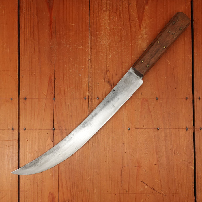 Unmarked 12" Scimitar Carbon Steel & 6 Pinned Hardwood USA 1900-1930?