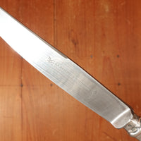 J.A. Henckels Dinner Knife and Fork Pair (One Pair 2pc) Stainless Blade Nickel Plated Carbon Fork Coin Silver Solingen 1920s