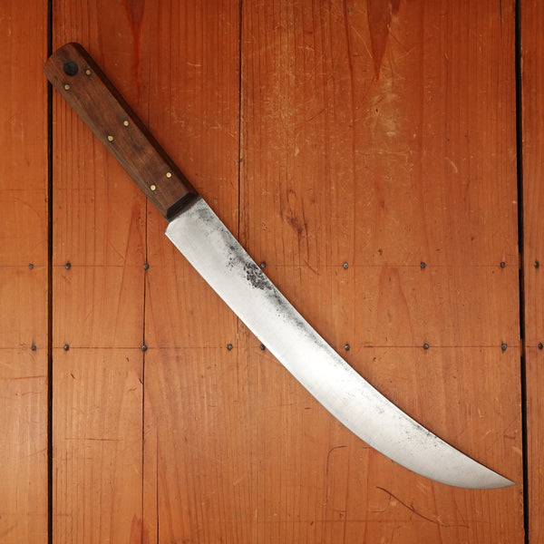 Unmarked 12" Scimitar Carbon Steel & 6 Pinned Hardwood USA 1900-1930?
