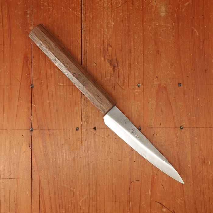 Bernal Cutlery x Konosuke GS+ 140mm Ko-Sabaki SLD Kurouchi Khii Laurel Handle with Leather Sheath