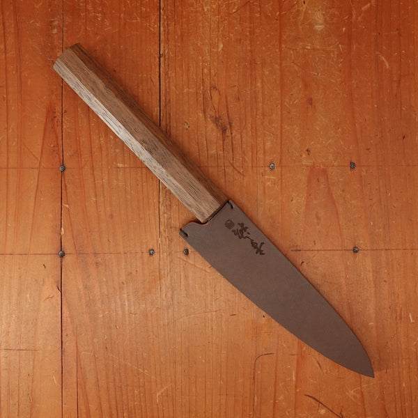 Bernal Cutlery x Konosuke GS+ 140mm Ko-Sabaki SLD Kurouchi Khii Laurel Handle with Leather Sheath