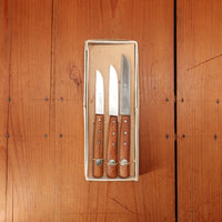 Henckels Friodur Set of 3 Sheepsfoot Paring Knives 2.5, 3, & 3.5" Stainless Cherry Solingen 1950s-70s