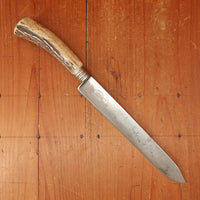 J A Henckels 8" Carving Knife Forged Carbon Steel Stag Blade Solingen 1905-1920s Handle 1960s
