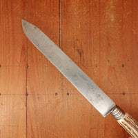 J A Henckels 8" Carving Knife Forged Carbon Steel Stag Blade Solingen 1905-1920s Handle 1960s
