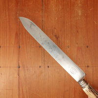 J A Henckels 8" Carving Knife Forged Carbon Steel Stag Blade Solingen 1905-1920s Handle 1960s