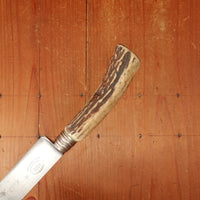 J A Henckels 8" Carving Knife Forged Carbon Steel Stag Blade Solingen 1905-1920s Handle 1960s